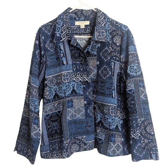 American Vintage Tapestry Patchwork Print Jacket Chore Jacket Women's Size PXL - Picture 1 of 12